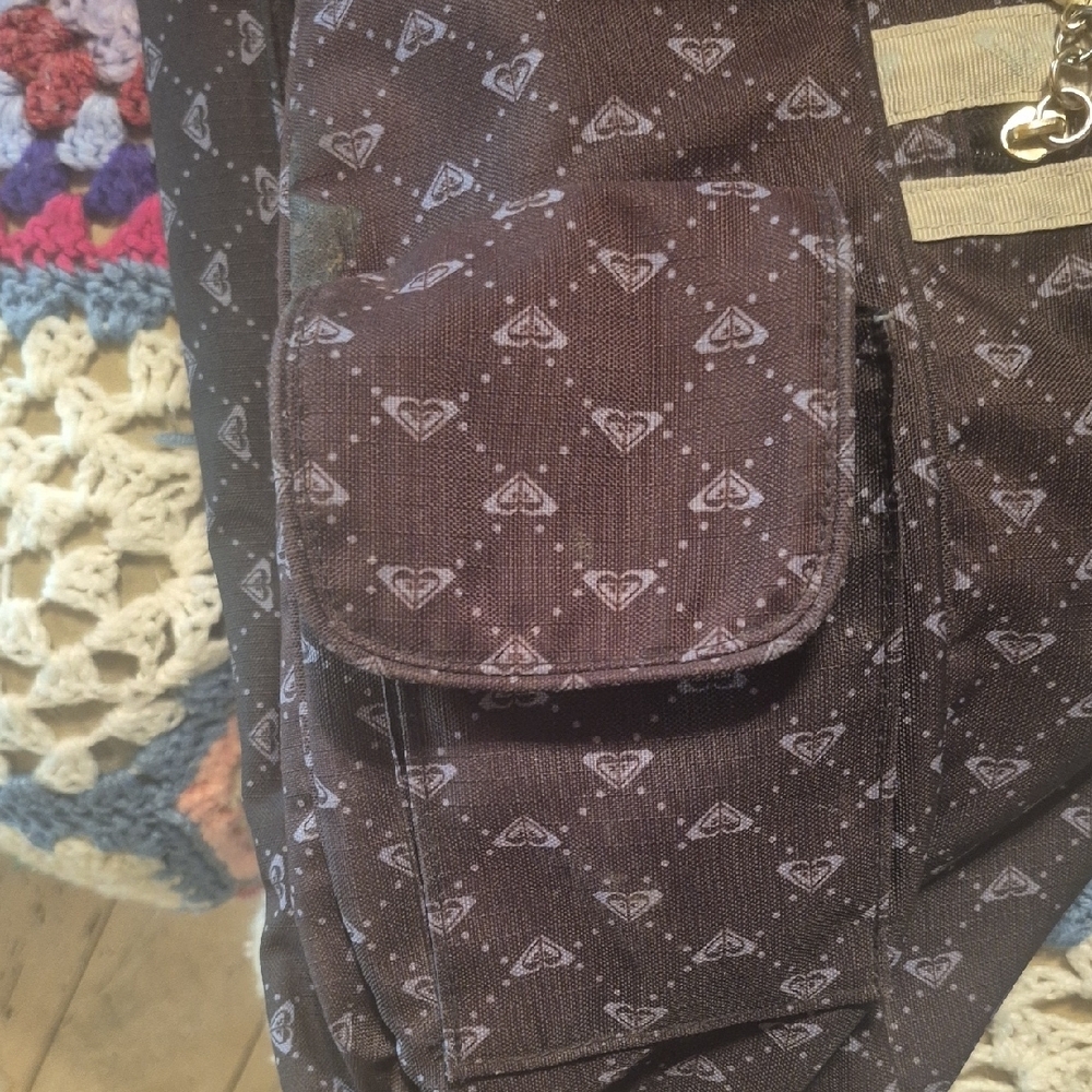 Black Patterned Tote Bag with Reflective Trim - Picture 6 of 10